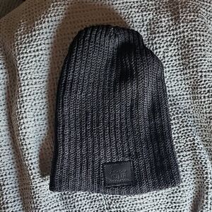 Love Your Melon Black Ribbed Knit Beanie Cuffed Hat
